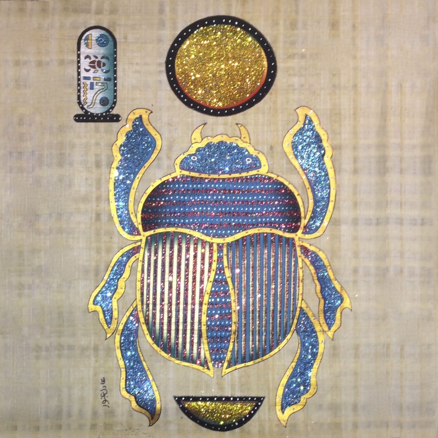 Scarab Beetle, a sign of spontaneous creation, a symbol of regeneration ...